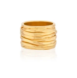 Wavy Twist Band Ring Gold