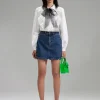White Lace Bib Cotton Shirt