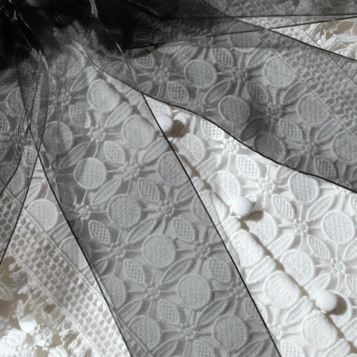 White Lace Bib Cotton Shirt
