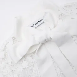 White Lace Pussy Bow Shirt