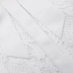 White Lace Pussy Bow Shirt