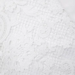 White Lace Pussy Bow Shirt