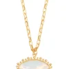 White Opal Eye Pendant Necklace