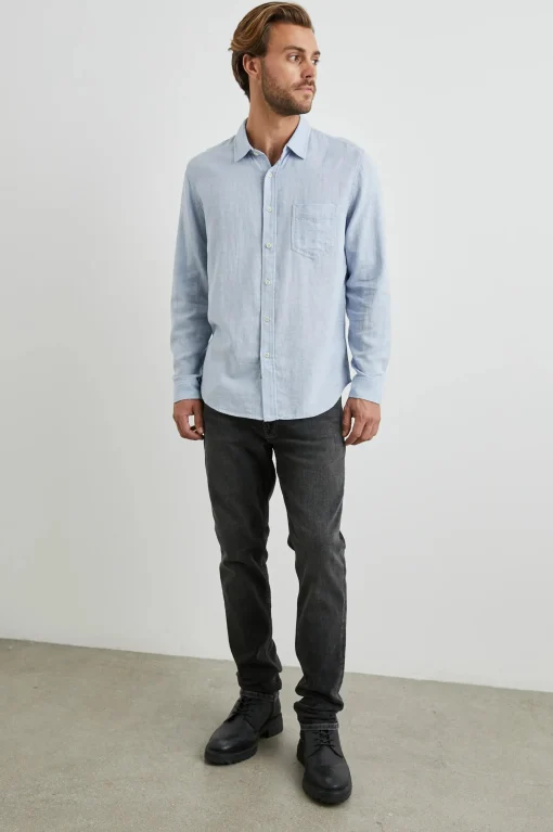 Wyatt Shirt Blue Melange