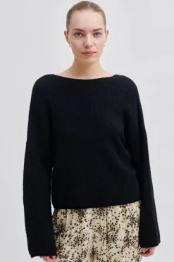 Ymma Knit Open Back Black