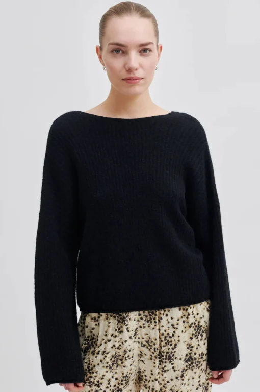 Ymma Knit Open Back Black