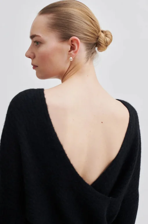 Ymma Knit Open Back Black